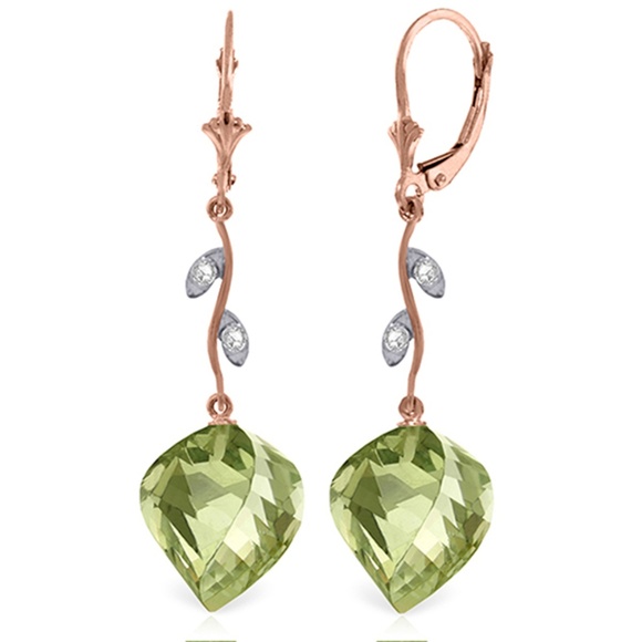 DIAMONDS & BRIOLETTE TWISTED GREEN AMETHYSTS
